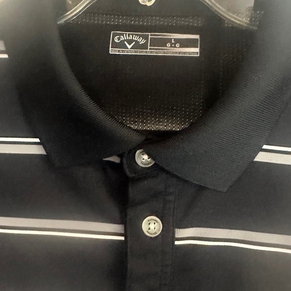 Like New Callaway Men's Black Striped Golf Polo Shirt Large - Picture 3 of 6